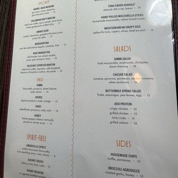 Dimmi Dimmi Corner Italian - Menu - Italian Near Me - Chicago, Illinois