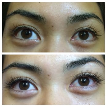 Angel's Touch - Before and after eyelash procedure :) I chose the natural and it is perfect! - Eyelash Service Near Me - Glendale, California