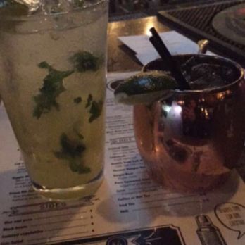 Art Marble 21 - Left: Mango Mojito  Right: New Amsterdam Moscow Mule - Cocktail Bars Near Me - Seattle, Washington