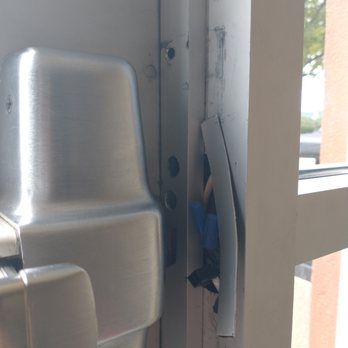 Paul's Lock & Repair - Electric Strike had been ripped completely out of the frame. - Keys & Locksmiths Near Me Paul's Lock & Repair - Electric Strike had been ripped completely out of the frame. - Keys & Locksmiths Near Me
