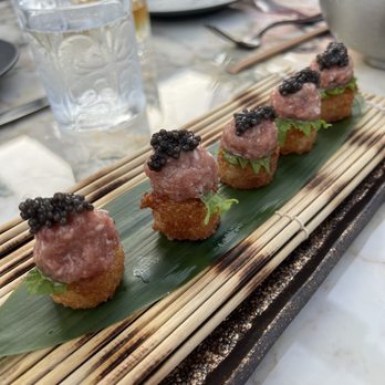 Giselle Miami - Tuna crispy rice with caviar - Mediterranean Near Me - Miami, Florida Giselle Miami - Tuna crispy rice with caviar - Mediterranean Near Me - Miami, Florida