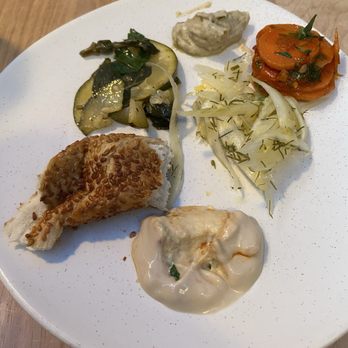 Miriam - We chose three Mezze.. Fennel, orange & lemon,Zucchini & basil, Moroccan carrots. - Mediterranean Near Me - New York, New York Miriam - We chose three Mezze.. Fennel, orange & lemon,Zucchini & basil, Moroccan carrots. - Mediterranean Near Me - New York, New York