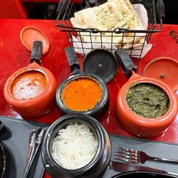 House of India - Butter Chicken, Garlic Naan, shrimp tikka masala, Saag Paneer