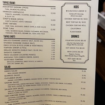 Zoku - Menu (side 2/2) - Sushi Bars Near Me - Tracy, California Zoku - Menu (side 2/2) - Sushi Bars Near Me - Tracy, California