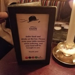 you order at the bar and pay, then your food is brought to you.