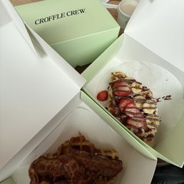 Bacon maple croffle and Nutella croffle