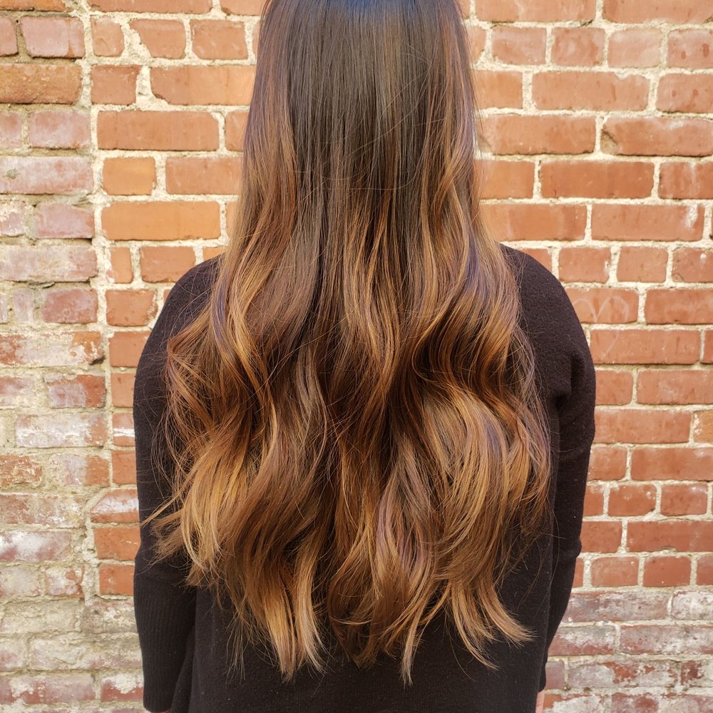 Balayage with my natural roots. Balayage with my natural roots.