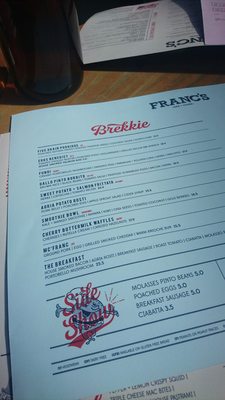 Menu photo 1 Francs Auckland, AUK