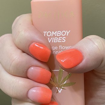 G Nails - Orange dip nails with ombre accent nails - Nail Salons Near Me - Tucson, Arizona G Nails - Orange dip nails with ombre accent nails - Nail Salons Near Me - Tucson, Arizona
