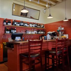 La Boca - Cozy bar area...look at that wine selection!