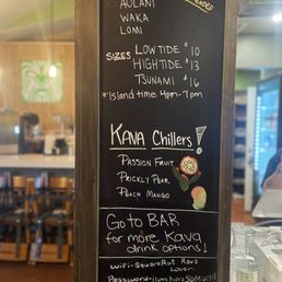 Kava Menu