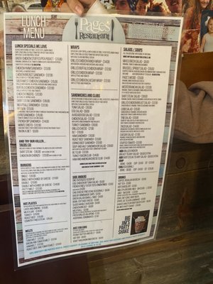 Menu photo 2 Page's Restaurant Hinsdale, IL Menu photo 2 Page's Restaurant Hinsdale, IL