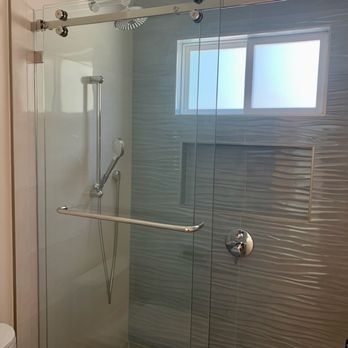 All About Glass - Bath remodel with sliding glass door - Windows Installation Near Me - San Jose, California