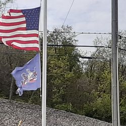 Sheetz - Pathetic flag display.  Both flags are tattered and torn. Sad that this goes unchecked. Notified management.