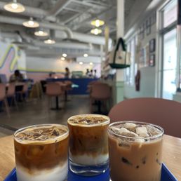 L to R: Good Times Latte, Bananagram, Happy Camper L to R: Good Times Latte, Bananagram, Happy Camper