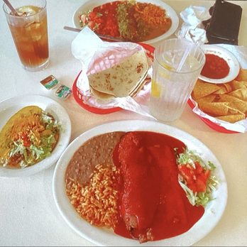 Mary & Tito's - large combination plate beef taco chile relleno cheese enchilada with red chili. - New Mexican Cuisine Near Me - Albuquerque, New Mexico