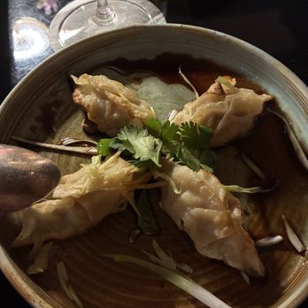 Le Colonial - Houston - Pan Seared Chicken Dumplings *Contains Fish - Vietnamese Near Me - Houston, Texas Le Colonial - Houston - Pan Seared Chicken Dumplings *Contains Fish - Vietnamese Near Me - Houston, Texas