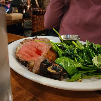 GrillMarx Steakhouse & Raw Bar - Prime rib with spinach. - Steakhouses Near Me - Olney, Maryland GrillMarx Steakhouse & Raw Bar - Prime rib with spinach. - Steakhouses Near Me - Olney, Maryland