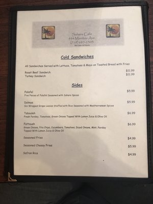 Menu photo 8 The Sahara Cafe Manitou Springs, CO