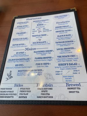 Menu photo 7 Sirens Seminole, FL