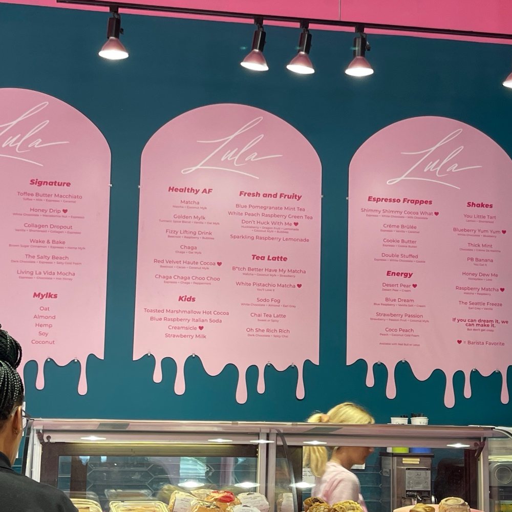 Lula Coffee - Wall menu - Coffee & Tea Near Me - Seattle, Washington Lula Coffee - Wall menu - Coffee & Tea Near Me - Seattle, Washington