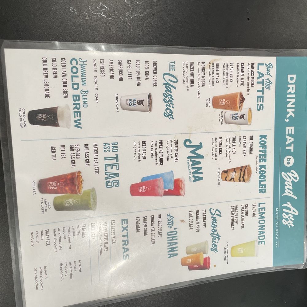 Bad Ass Coffee of Hawaii - Menu - Coffee & Tea Near Me - Santa Rosa, California