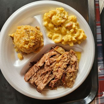 Rusty Bucket JawSmacking BBQ - Brisket,  pulled pork, smashed potatoes and mac-n-cheese - Barbeque Near Me - San Antonio, Texas