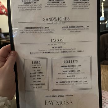 Faymosa - Menu - Southern Near Me - Fayetteville, Arkansas