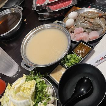 Shabuya - Yummy section of veggies seafood and meats - Soup Near Me - Milpitas, California Shabuya - Yummy section of veggies seafood and meats - Soup Near Me - Milpitas, California