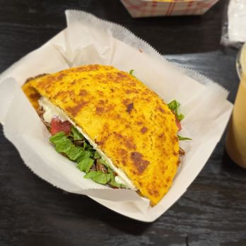 Cachapas Y Mas - This is the pernil Cachapas dish - Venezuelan Near Me - Lawrence, Massachusetts