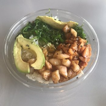 Aloha Poke - Salmon and shrimp poke bowl. Skimpy. - Hawaiian Near Me - Boca Raton, Florida