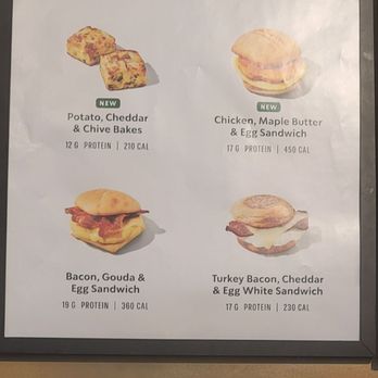 Starbucks - a menu for breakfast sandwiches on display - Coffee & Tea Near Me - Maplewood, Minnesota Starbucks - a menu for breakfast sandwiches on display - Coffee & Tea Near Me - Maplewood, Minnesota
