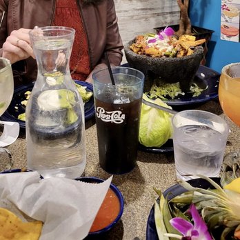 Sangria's Mexican Grill - (L-R) - Paloma rose margarita, loca molcajete and Caribbean margarita - Mexican Near Me - Appleton, Wisconsin
