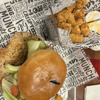 One Eyed Jack's - Queen pork tenderloin sandwich and tots - American Near Me - Winamac, Indiana