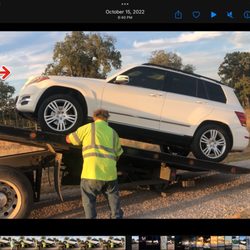 Fat Boy Towing and Transport - Johnny using the joy-stick to jerk the car off while it was in "PARK" not in "NEUTRAL"