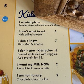 Maast Indian - Kids Menu names = truth - Asian Fusion Near Me - Fullerton, California