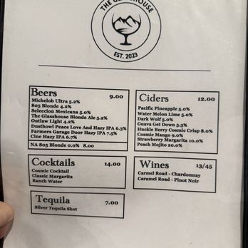 The Glasshouse - Drink menus (must try the water melon lime cider) - Bars Near Me - Salinas, California The Glasshouse - Drink menus (must try the water melon lime cider) - Bars Near Me - Salinas, California
