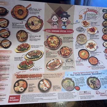 Seoul Shikdang - Menu - Korean Near Me - Bakersfield, California