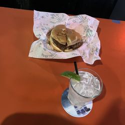 Big Dean's Ocean Front Cafe - Blue Tide Margarita And Beyond Burger
