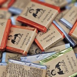 Abuela Ili Chocolates – Chocolate Factory in Pampaneira - A selection of handmade chocolate squares wrapped individually, crafted at Abuela Ili Chocolates in the Alpujarra.