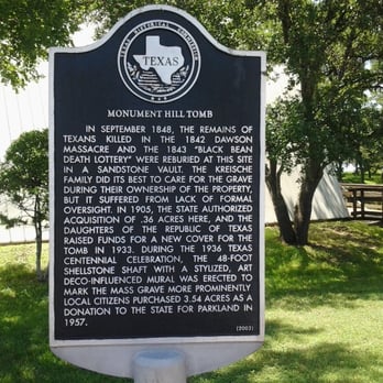 Monument Hill State Park - Monument Hill Tomb historical marker. - Parks Near Me - La Grange, Texas Monument Hill State Park - Monument Hill Tomb historical marker. - Parks Near Me - La Grange, Texas