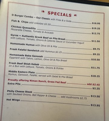 Menu photo 1 D's Diner Sebastopol, CA