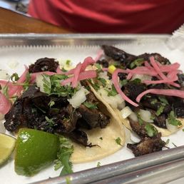 Lengua tacos on flour tortillas Lengua tacos on flour tortillas
