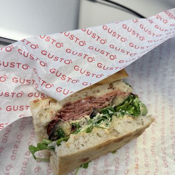 Gusto Mio - Pastrami, Eggplant, Pecorino Cream, Arugula, Tomato, Spicy Mayo - Pizza Near Me - Walnut Creek, California Gusto Mio - Pastrami, Eggplant, Pecorino Cream, Arugula, Tomato, Spicy Mayo - Pizza Near Me - Walnut Creek, California