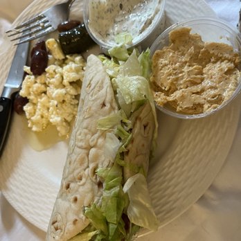 Opa! Gyros & Kabob - Hummus, Feta in Olive Oil, Falafel Wrap, Tzatziki Sauce (4OZ) - Mediterranean Near Me - Duluth, Georgia Opa! Gyros & Kabob - Hummus, Feta in Olive Oil, Falafel Wrap, Tzatziki Sauce (4OZ) - Mediterranean Near Me - Duluth, Georgia