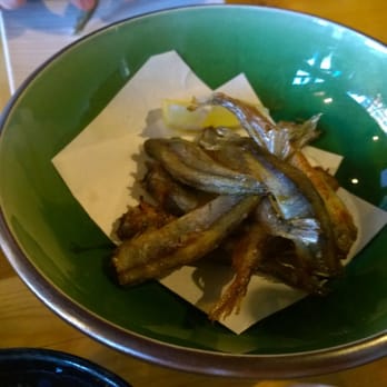 Japas - Deep Fried Smelts with a classy papertowel underneath lol. Didn't help the grease level FYI - Bars Near Me - Toronto, Ontario