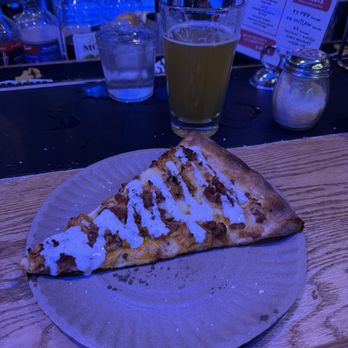 Luigi's Pizzeria - Buffalo Chicken pizza slice and a beer! - Pizza Near Me - Breckenridge, Colorado Luigi's Pizzeria - Buffalo Chicken pizza slice and a beer! - Pizza Near Me - Breckenridge, Colorado