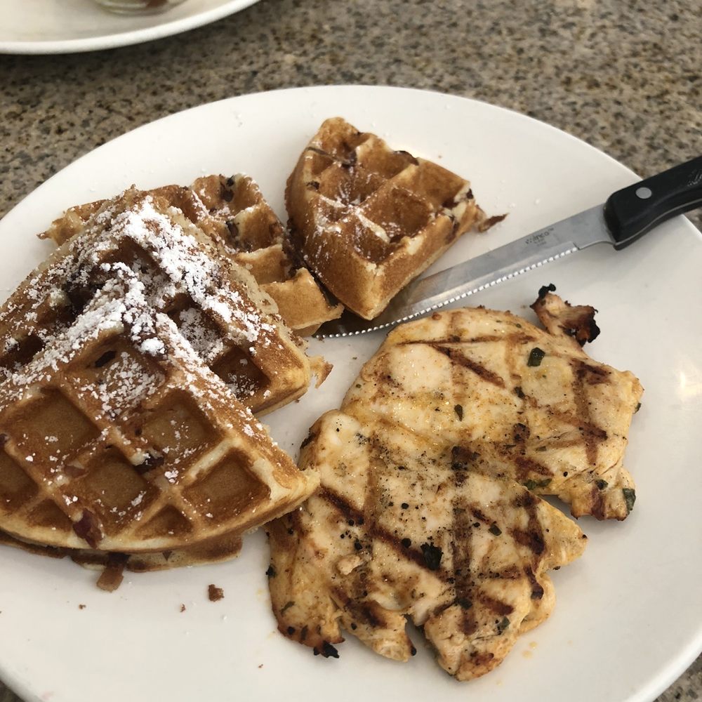 Eggsquisite Cafe - Chicken and waffles (gluten free version) - Breakfast & Brunch Near Me - McKinney, Texas