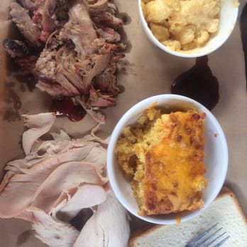 Dixie Grill - Two meats: pork and turkey with cornbread casserole and Mac and cheese - Southern Near Me - Aiea, Hawaii Dixie Grill - Two meats: pork and turkey with cornbread casserole and Mac and cheese - Southern Near Me - Aiea, Hawaii