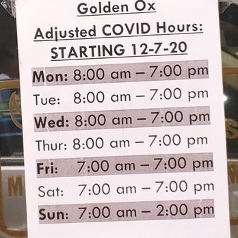 Golden Ox Diner - New hours as of 12/7/20. - Diners Near Me - Lodi, California Golden Ox Diner - New hours as of 12/7/20. - Diners Near Me - Lodi, California